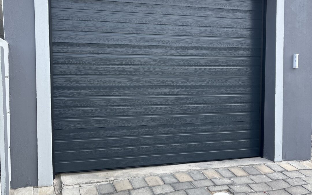 Single Charcoal Slatted Aluzinc Garage Door